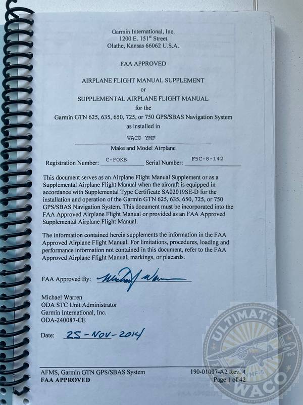 Waco YMF-5C C-FOKB document